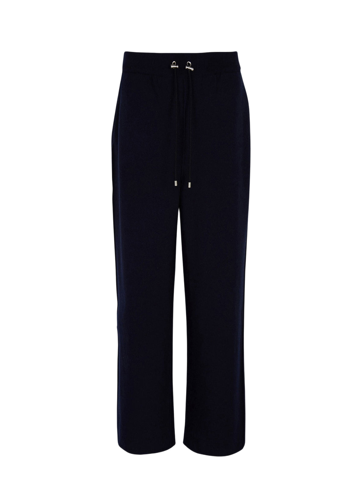Pantalon tricoté en cachemire mélangé - Bleu Marine & Blanc