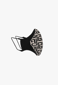 Masque monogramme maille - Noir & Ivoire