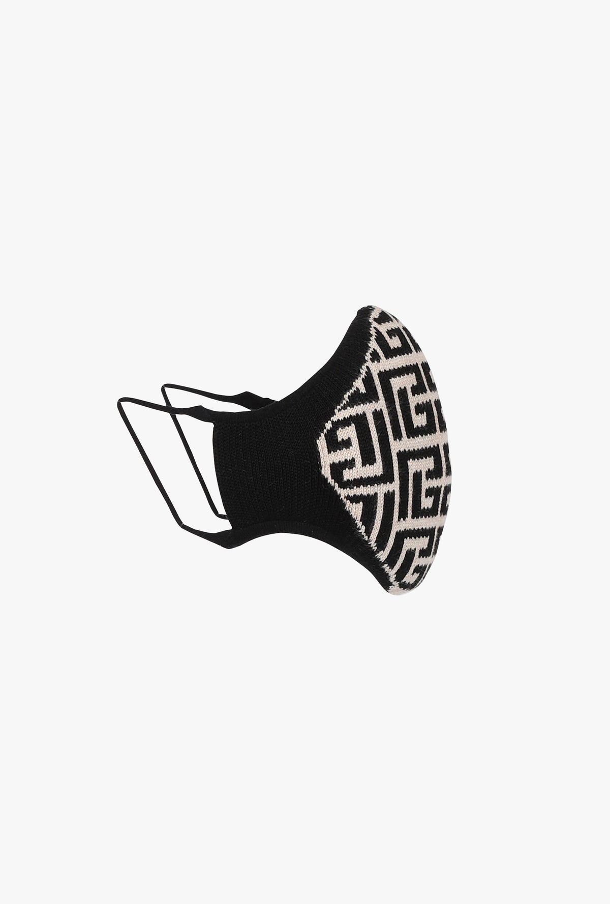Masque monogramme maille - Noir & Ivoire