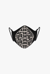 Masque monogramme maille - Noir & Ivoire