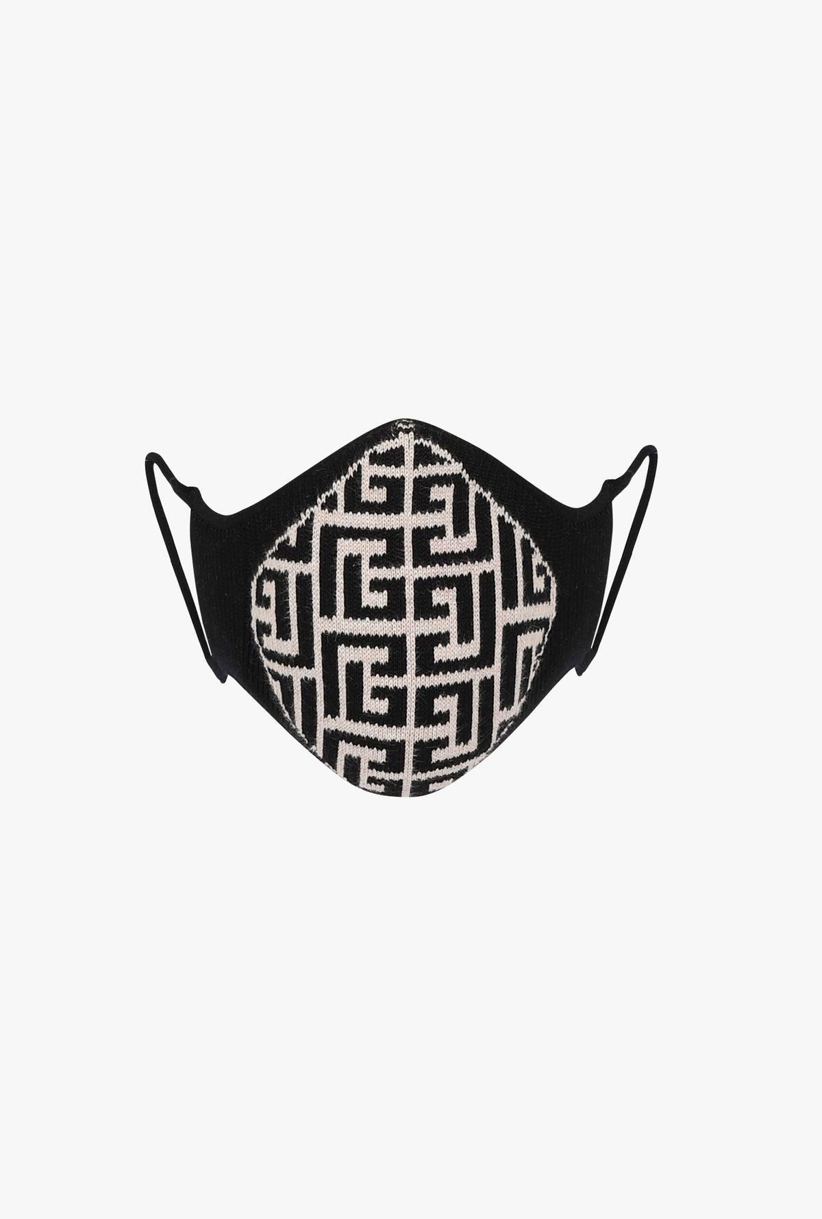 Masque monogramme maille - Noir & Ivoire