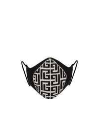 Masque monogramme en coton - Noir & Ivoire