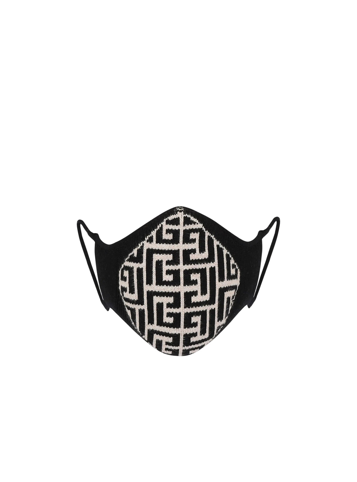 Masque monogramme en coton - Noir & Ivoire