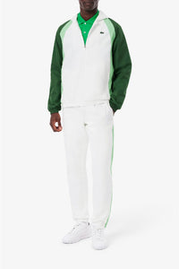 Tennis tracksuit set, printed - White & Liamone Green