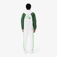 Tennis tracksuit set, printed - White & Liamone Green