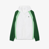 Tennis tracksuit set, printed - White & Liamone Green