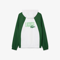 Tennis tracksuit set, printed - White & Liamone Green