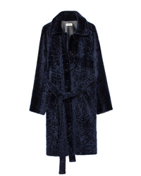 ZHORS LIGNE ENCRE MAGDA SHEARLING MANTEAU PEAU L