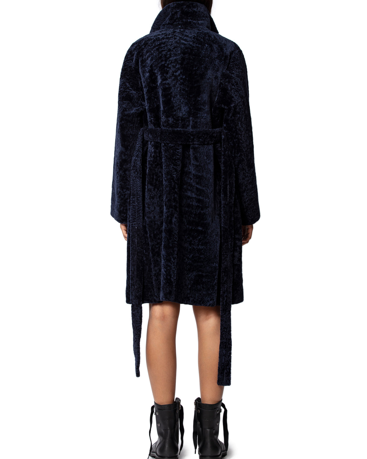 ZHORS LIGNE ENCRE MAGDA SHEARLING MANTEAU PEAU L