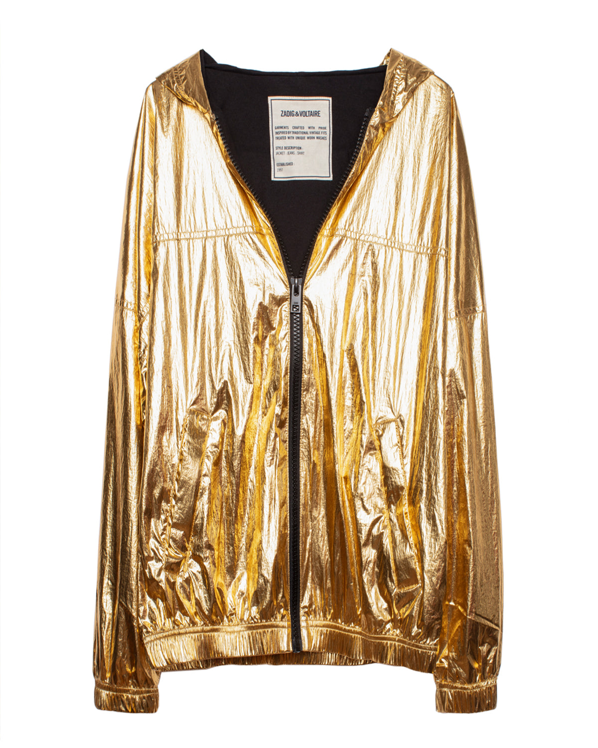 ZHORS LIGNE GOLD KOODY HOODIE METALLIQUE