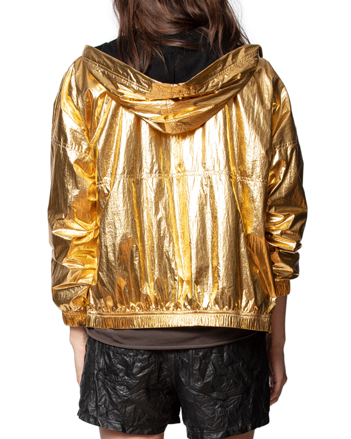 ZHORS LIGNE GOLD KOODY HOODIE METALLIQUE