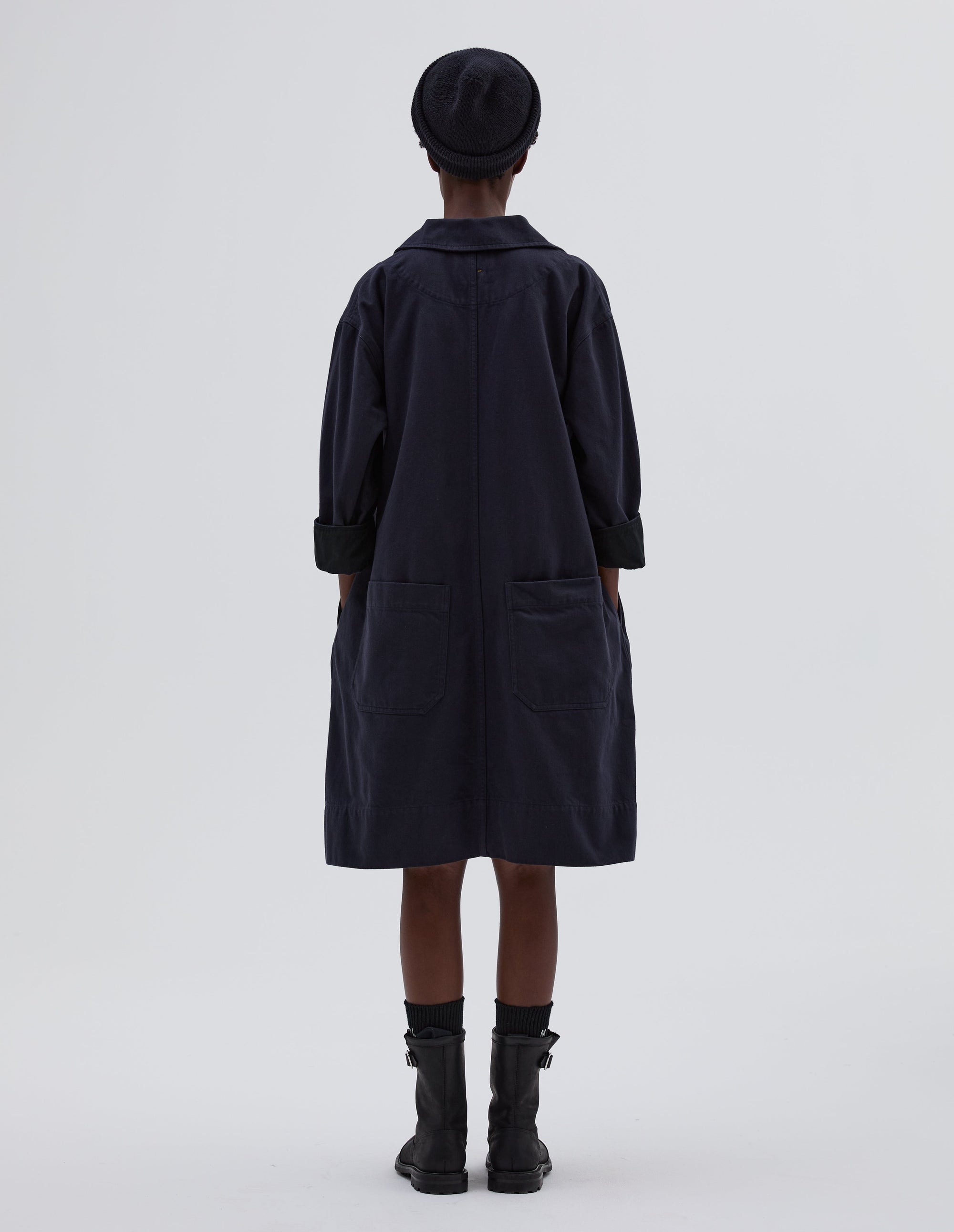 Robe smock à poches plaquées - Navy & Black & Blue
