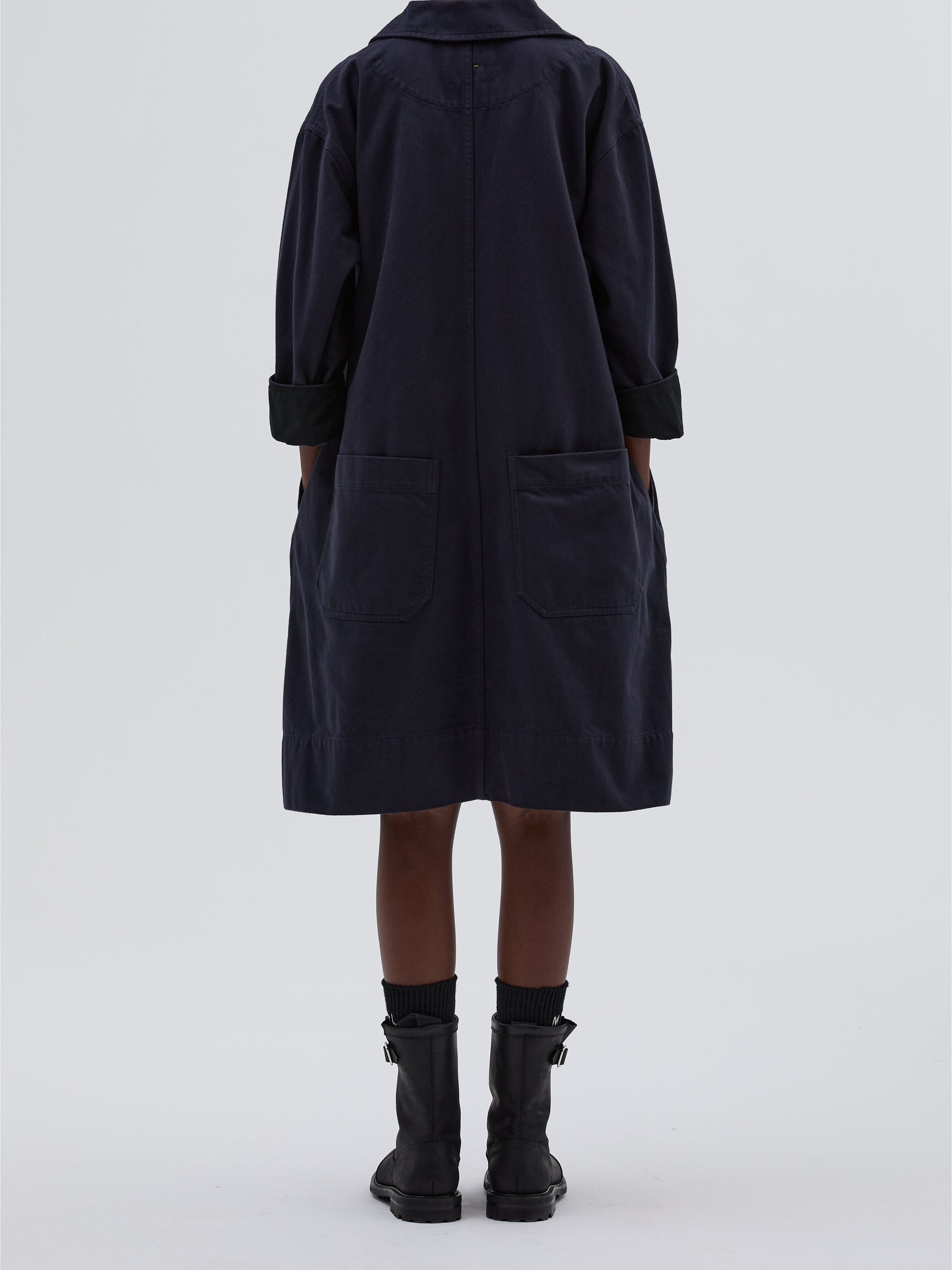 Robe ample à poches plaquées - Navy & Black & Blue