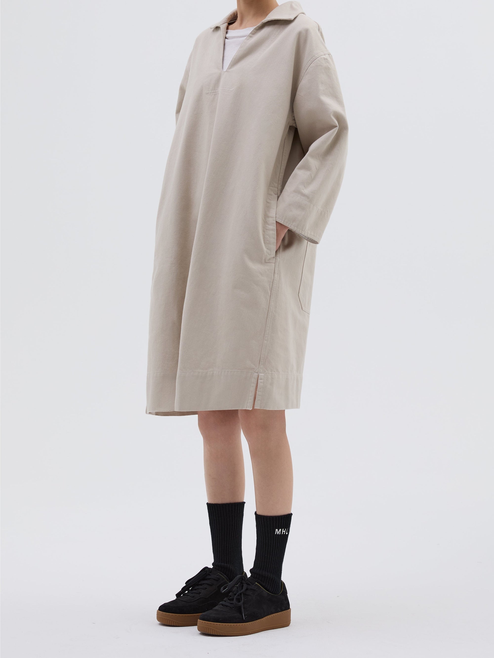 Robe ample à poches plaquées - Beige
