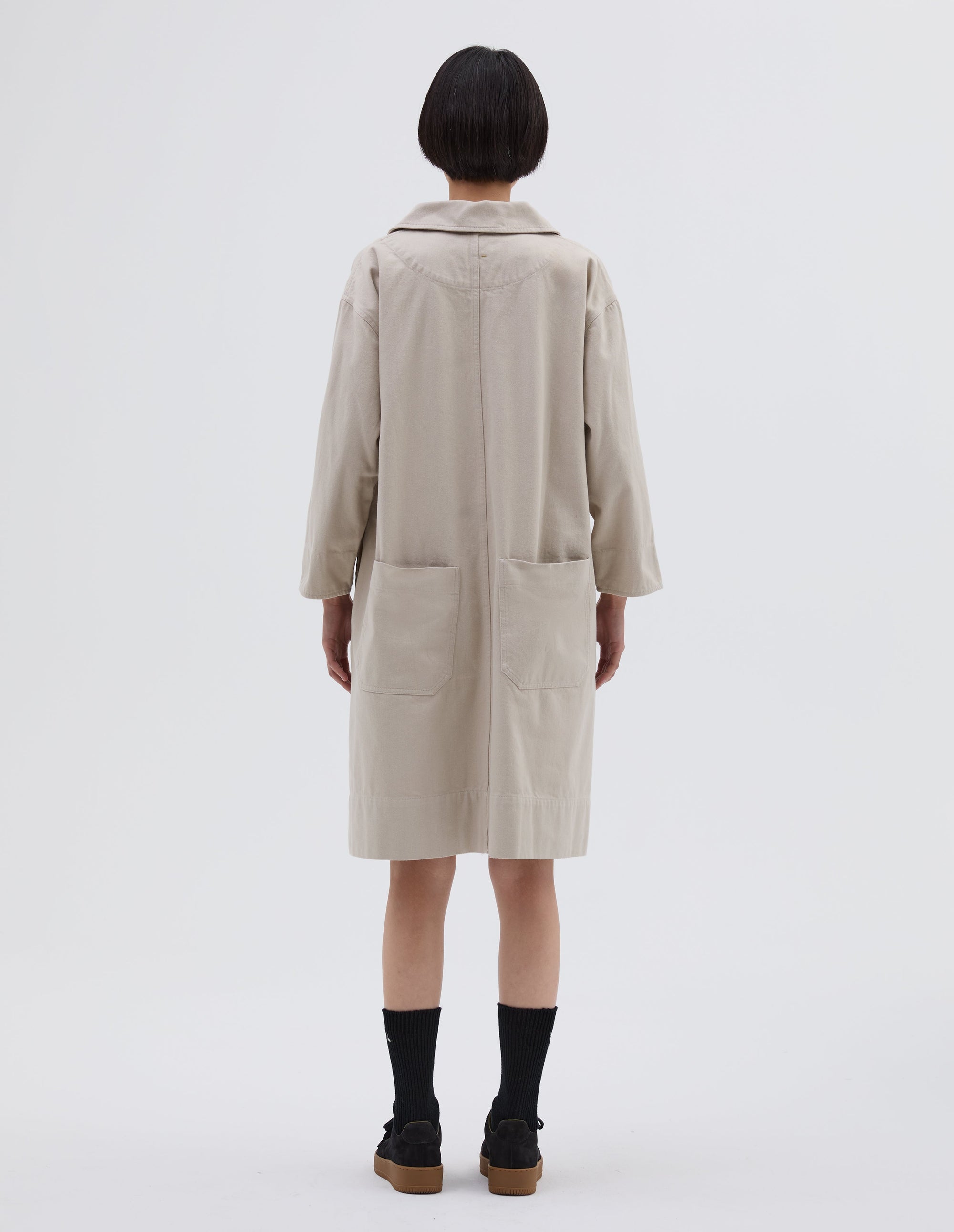 Robe smock à poches plaquées - Beige