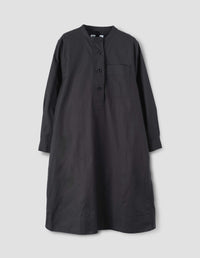 Robe évasée sans col - Dark-Brown & Brown & Black