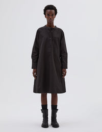 Robe évasée sans col - Dark-Brown & Brown & Black