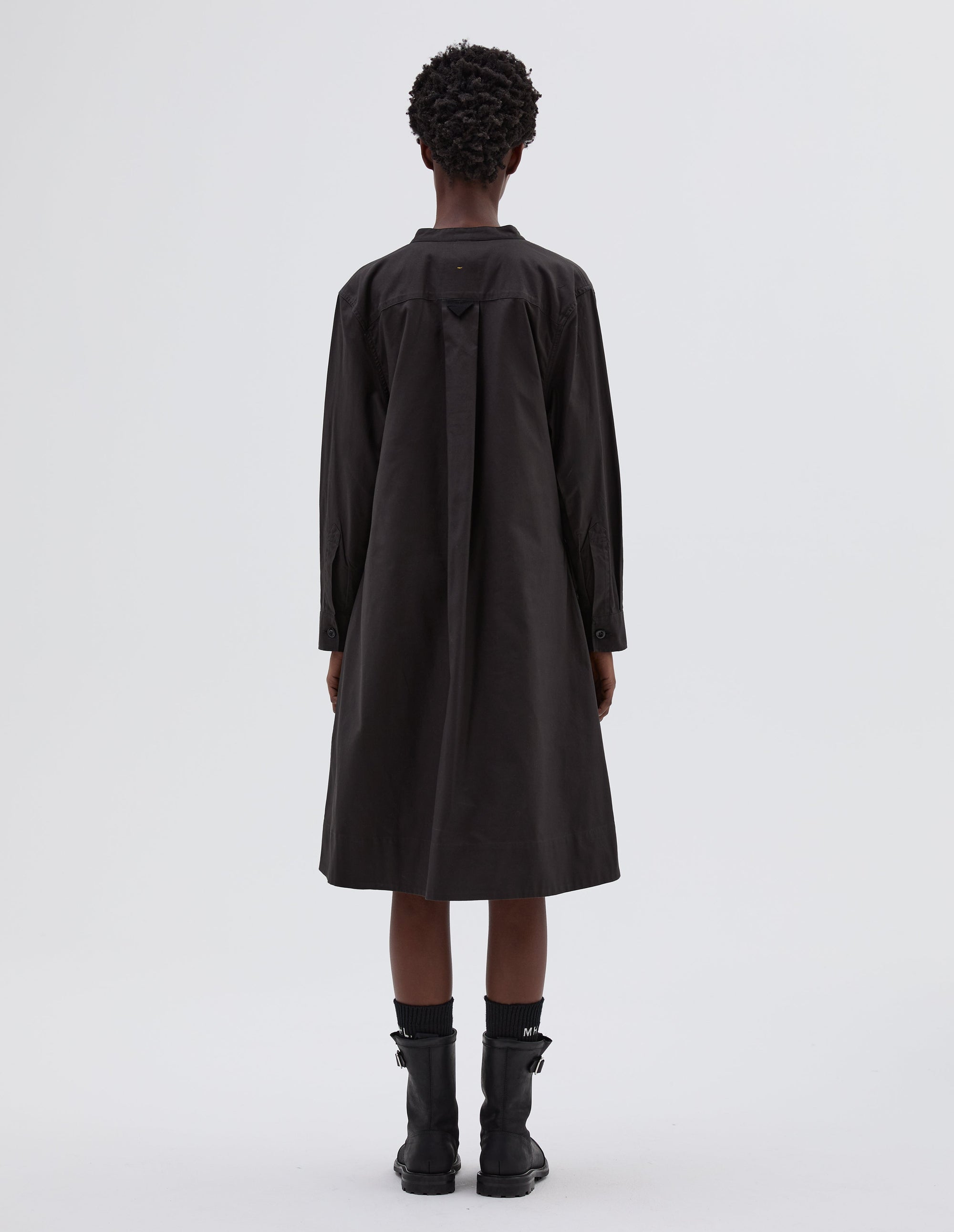 Robe évasée sans col - Dark-Brown & Brown & Black