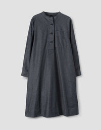 Robe évasée sans col - Gray & Grey & Black