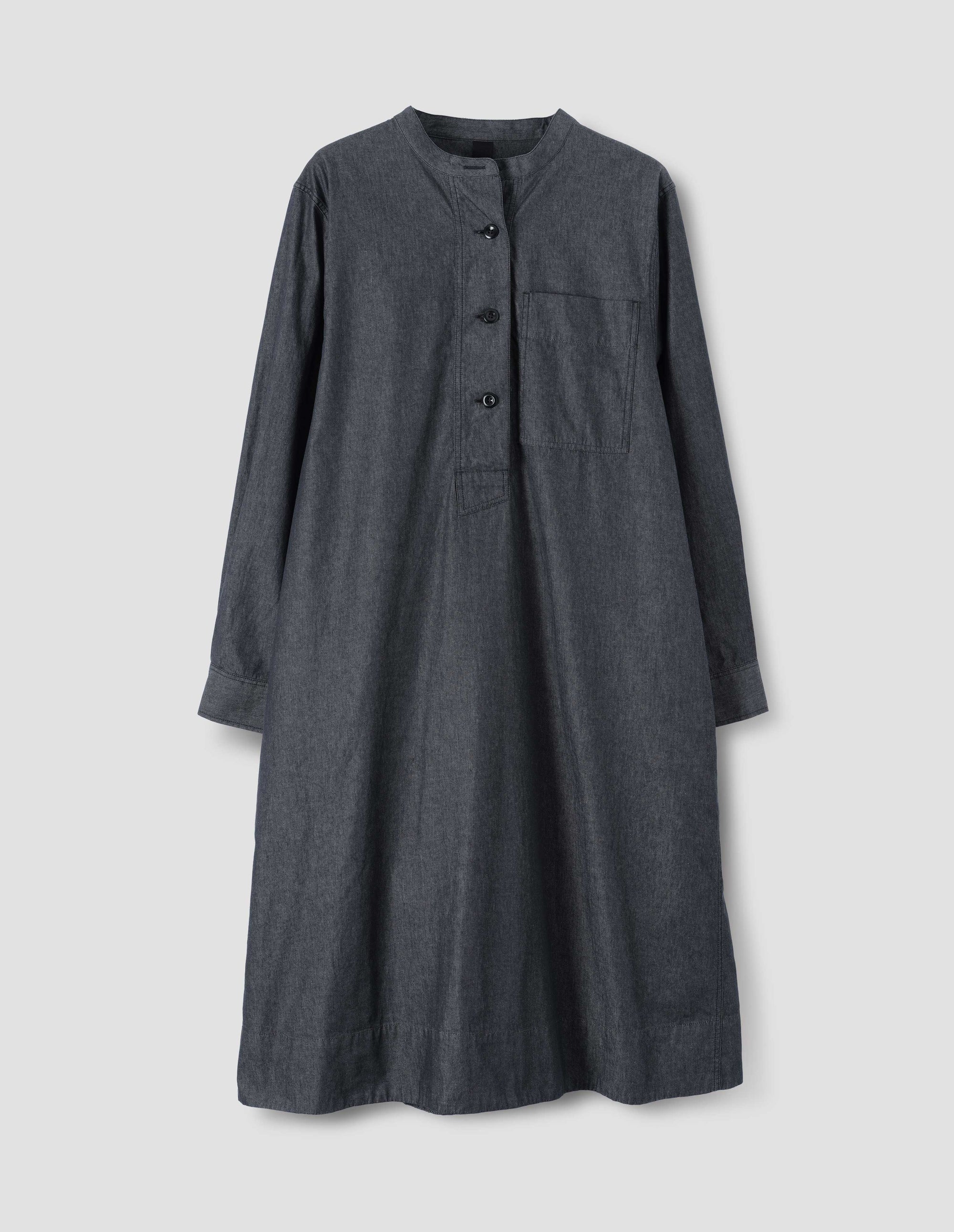 Robe évasée sans col - Gray & Grey & Black