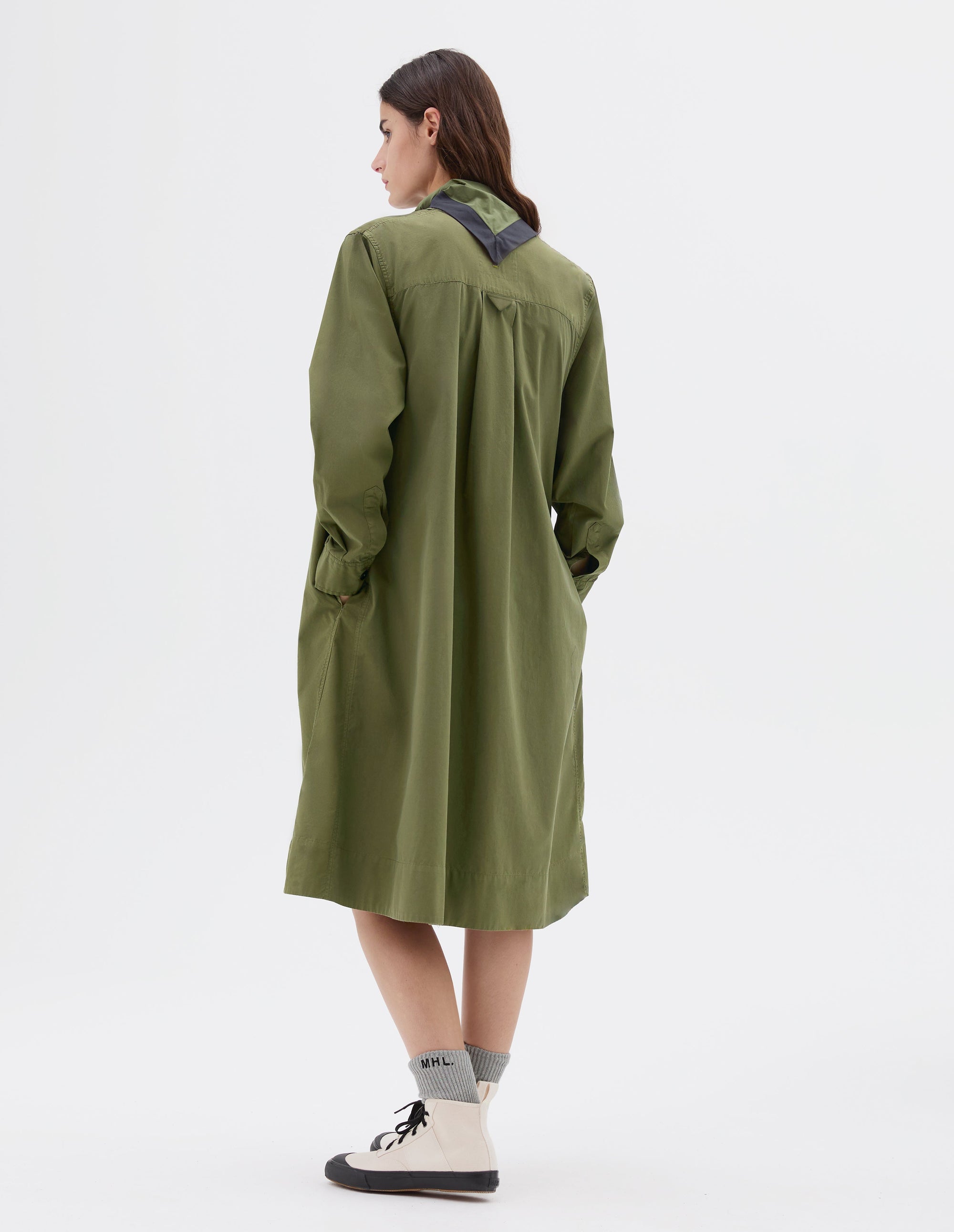 Robe évasée sans col - Green