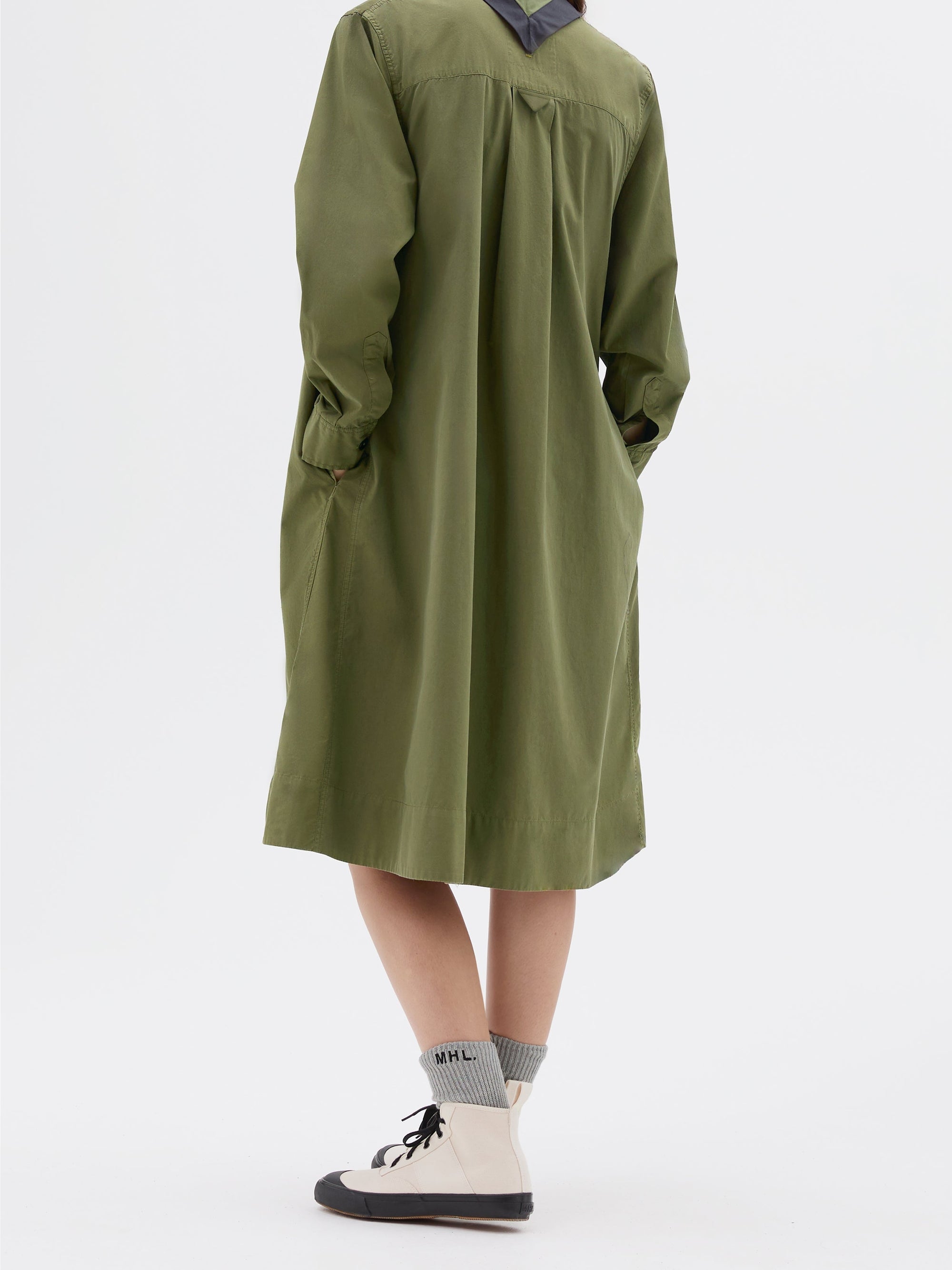 Robe évasée sans col - Green