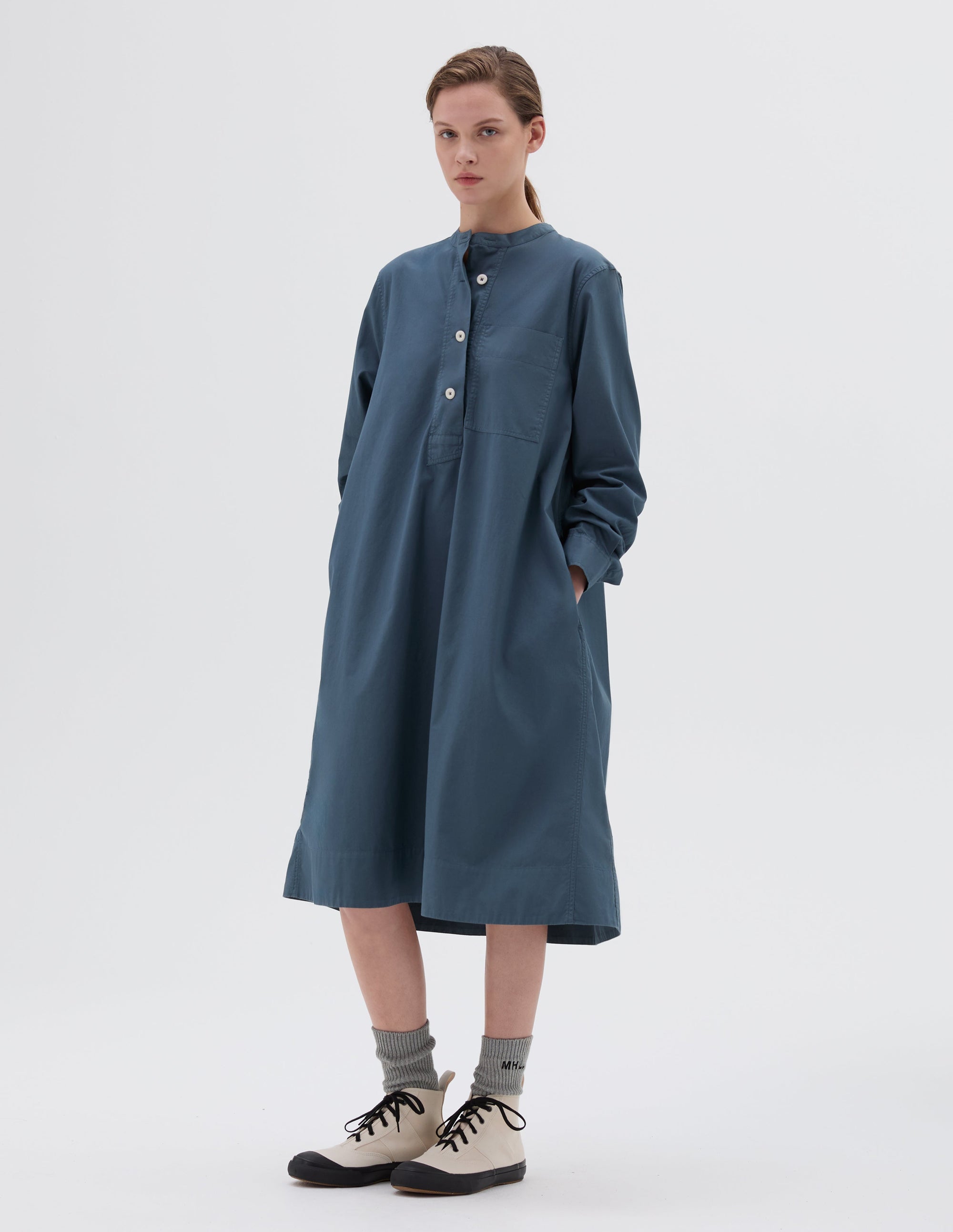 Robe évasée sans col - Blue