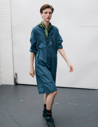 Robe évasée sans col - Blue