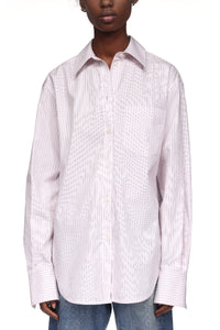 Oversized Mens Shirt - Lilac / Paprika / White