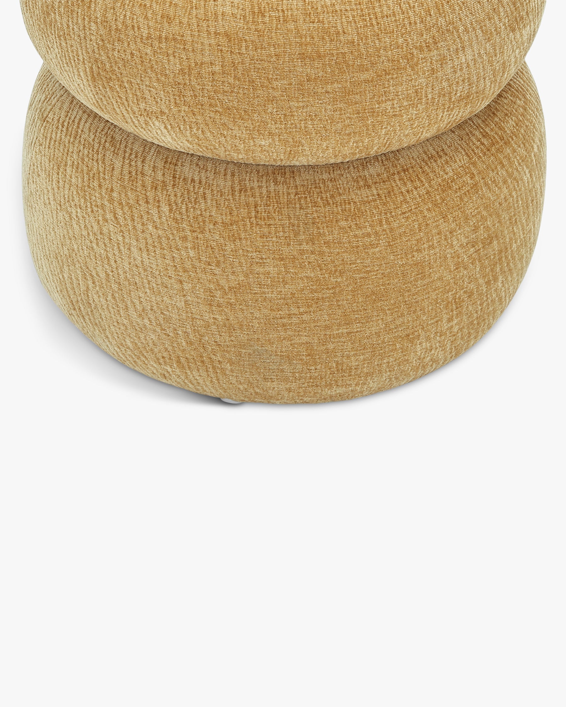 Pouf Sliema en tissu crêpé - Jaune ocre