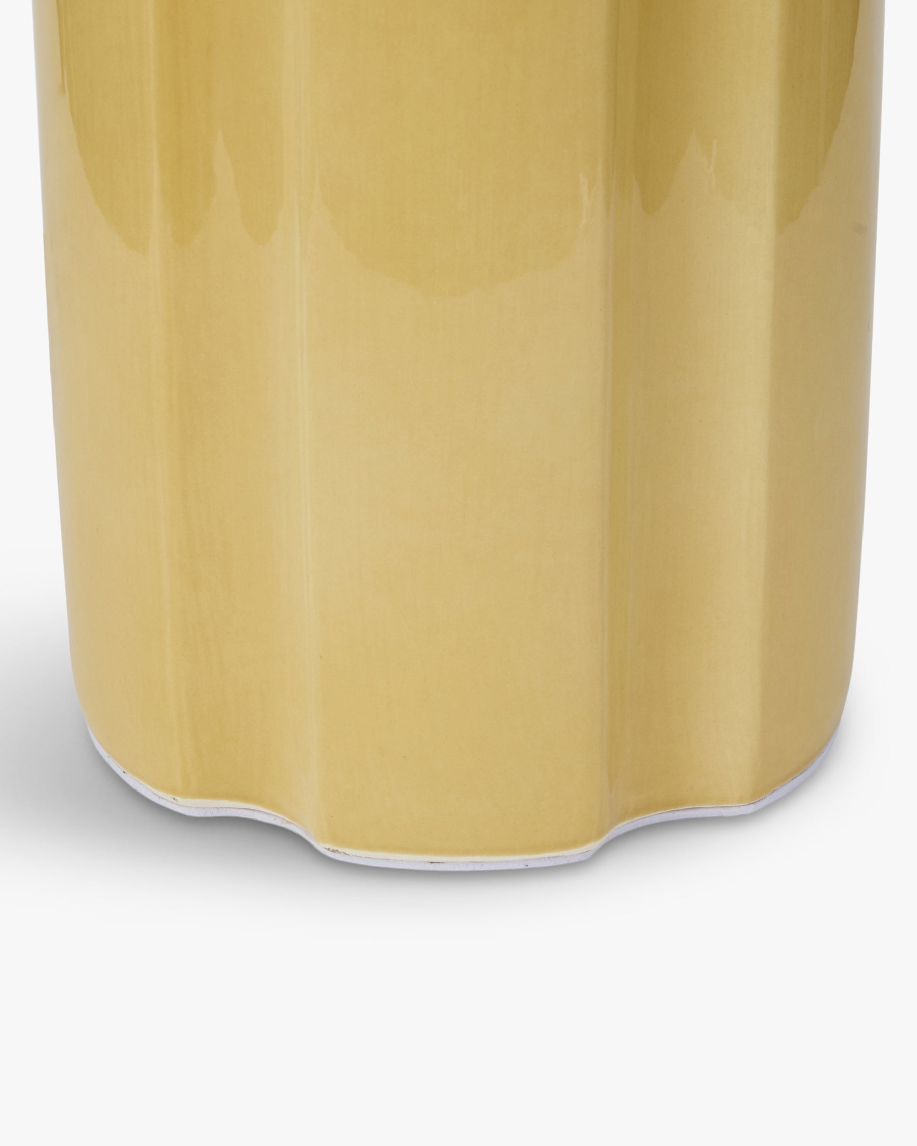 Lampe de table Leyanis en céramique - Jaune moutarde