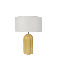 Lampe de table Leyanis en céramique - Jaune moutarde