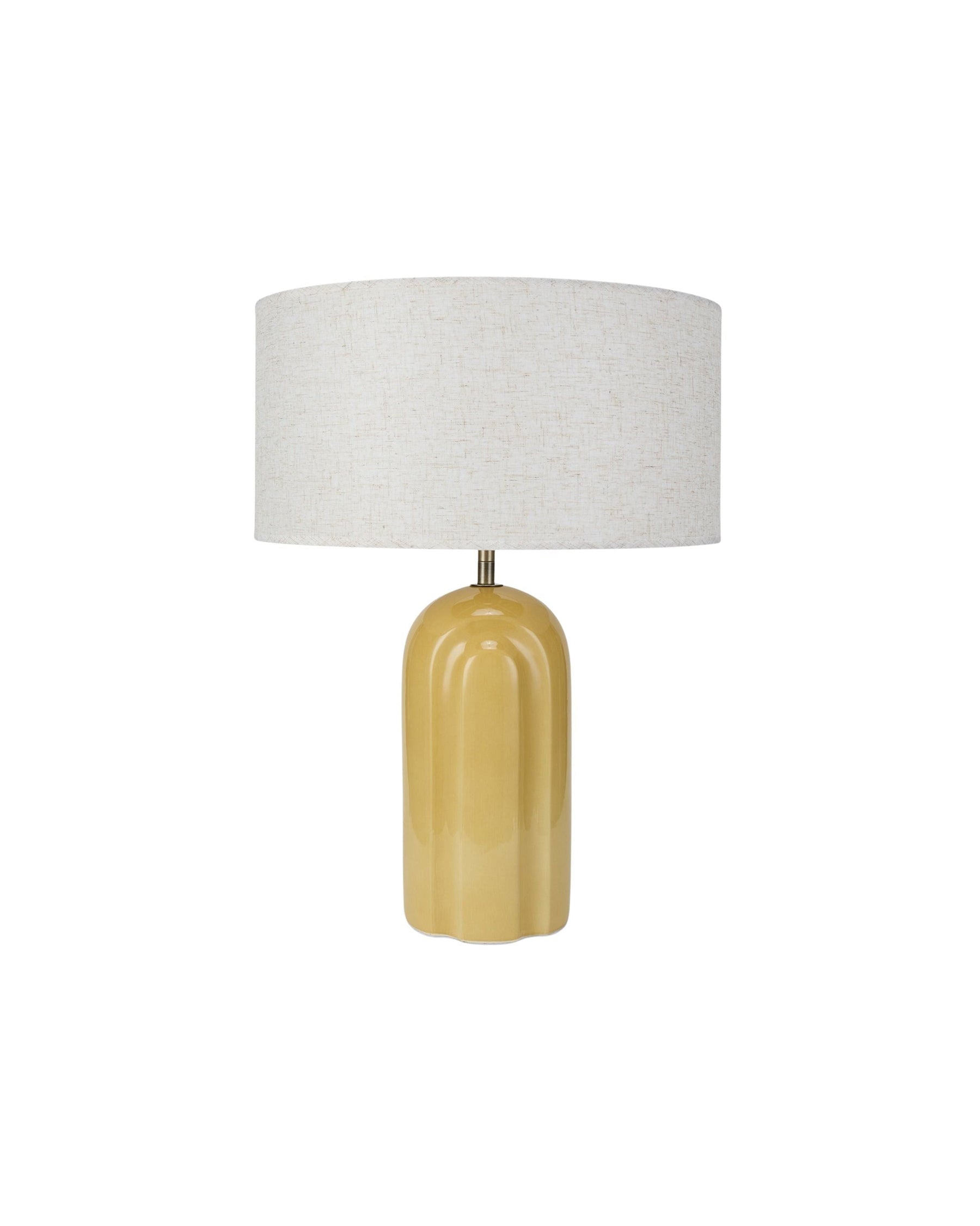 Lampe de table Leyanis en céramique - Jaune moutarde