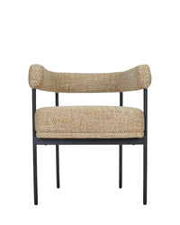 Chaise Arcade en tissu texturé - Jaune moucheté