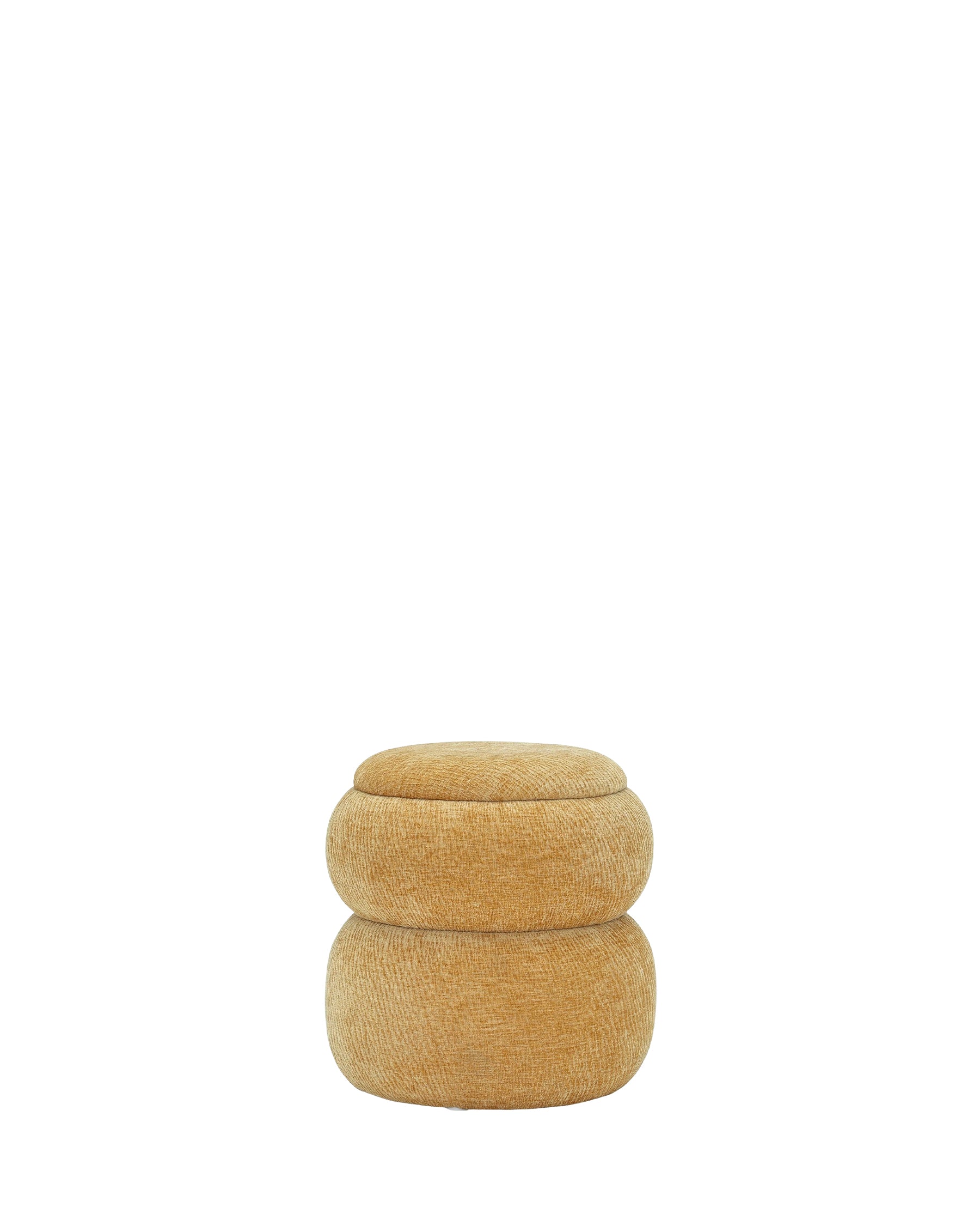 Pouf Sliema en tissu crêpé - Jaune ocre