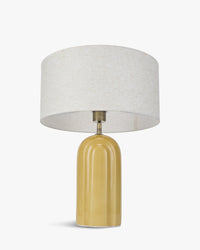 Lampe de table Leyanis en céramique - Jaune moutarde