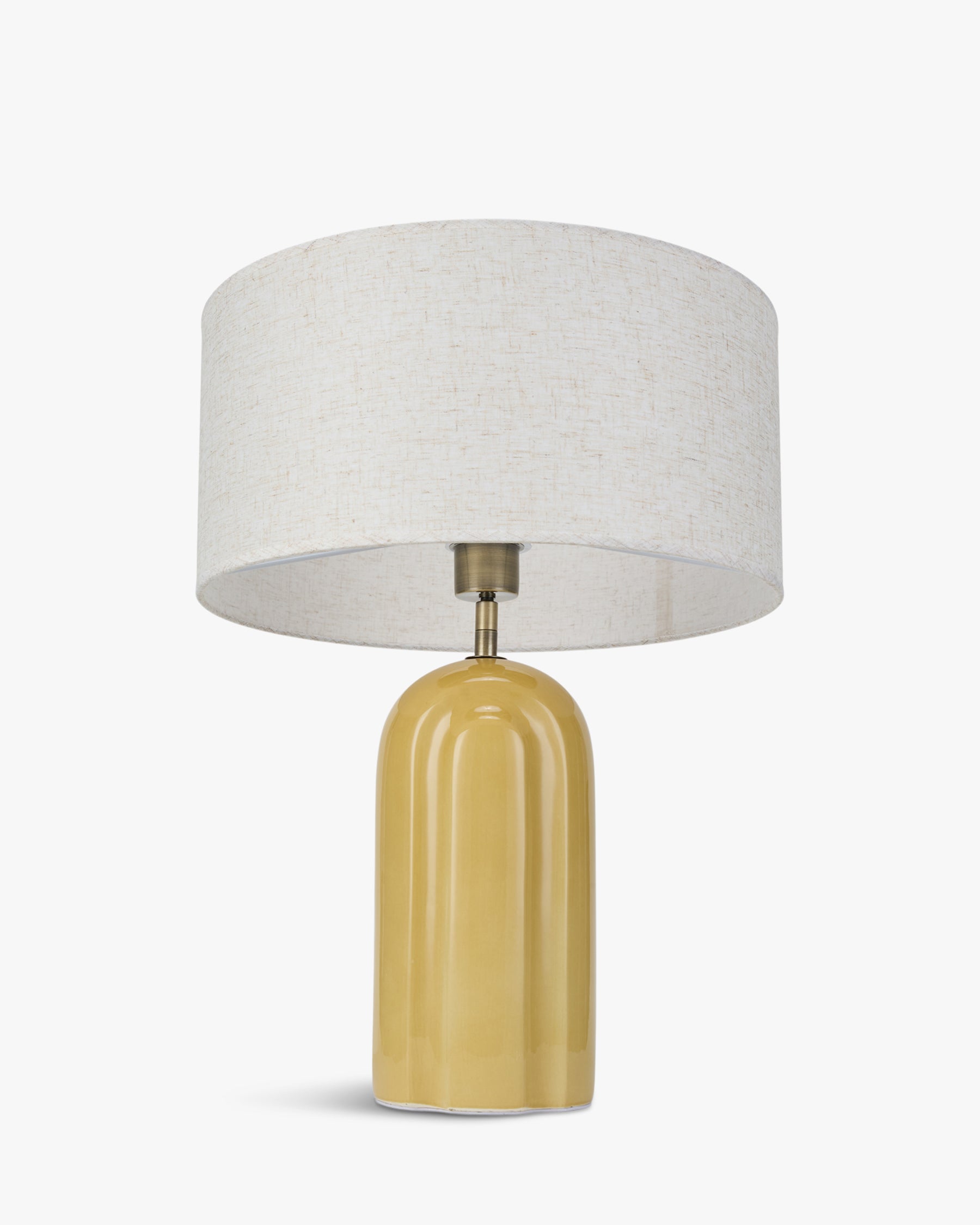 Lampe de table Leyanis en céramique - Jaune moutarde