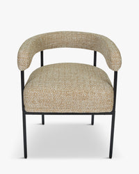 Chaise Arcade en tissu texturé - Jaune moucheté