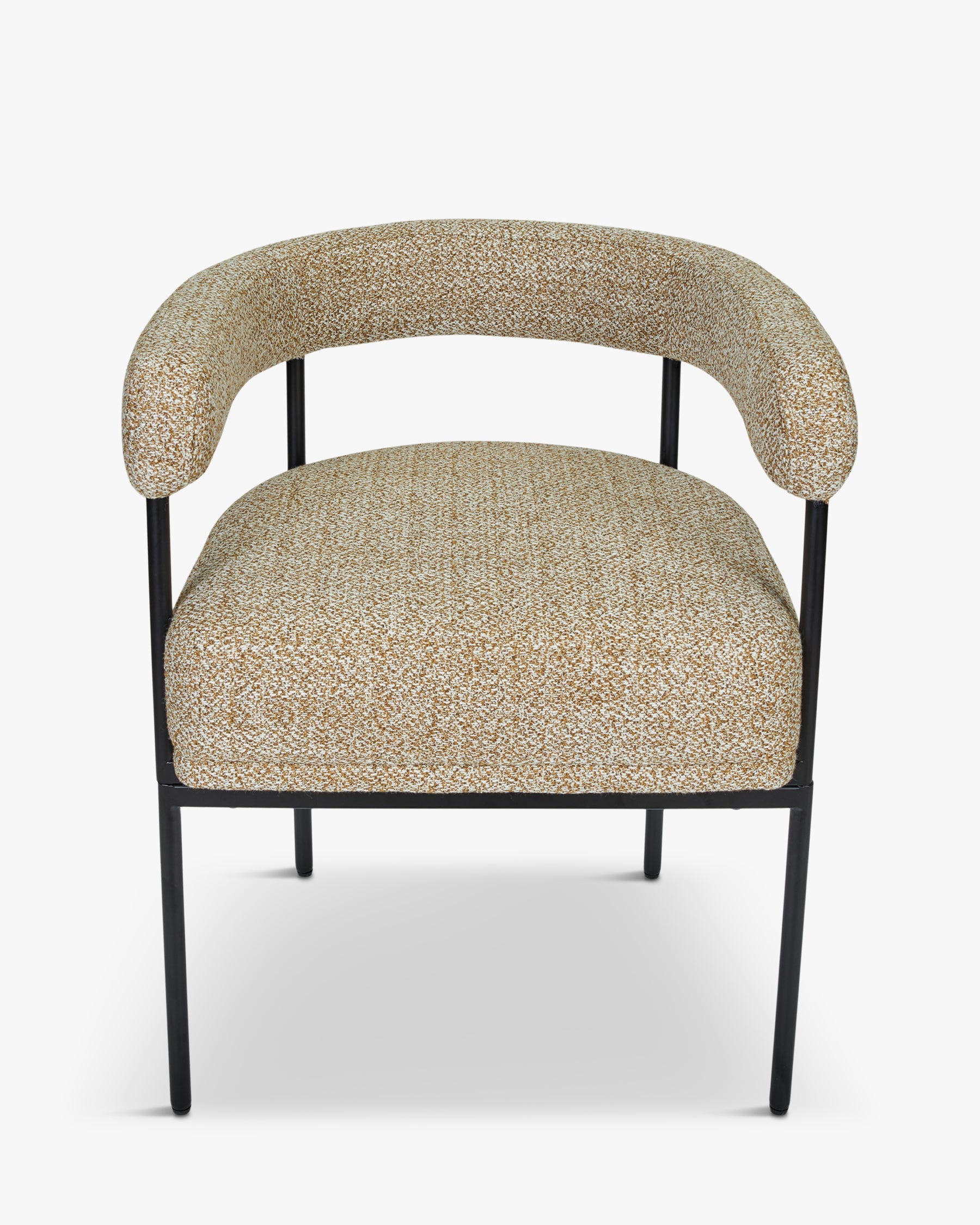 Chaise Arcade en tissu texturé - Jaune moucheté