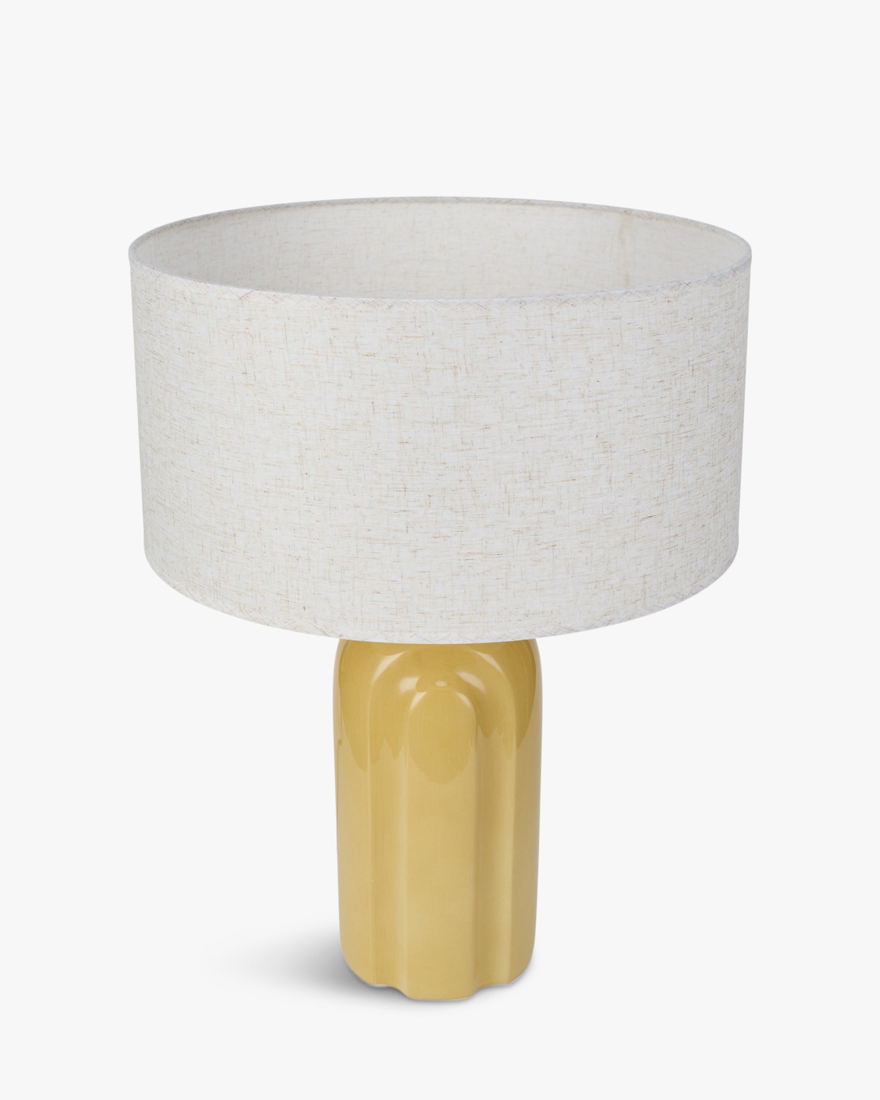 Lampe de table Leyanis en céramique - Jaune moutarde