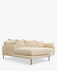 Canapé d'angle gauche Ethan - Tweed sable