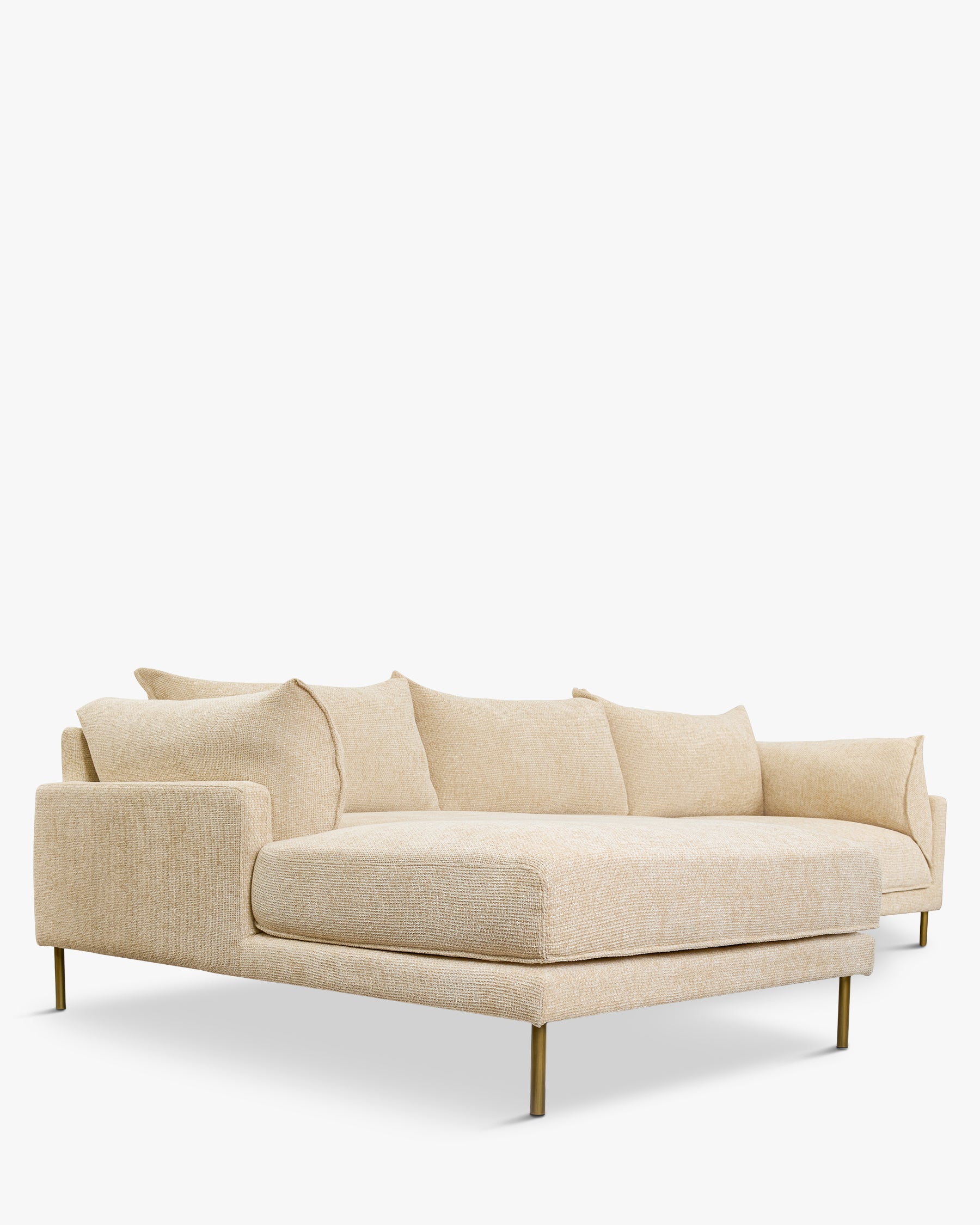 Canapé d'angle gauche Ethan - Tweed sable