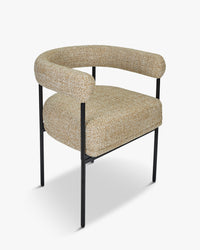 Chaise Arcade en tissu texturé - Jaune moucheté