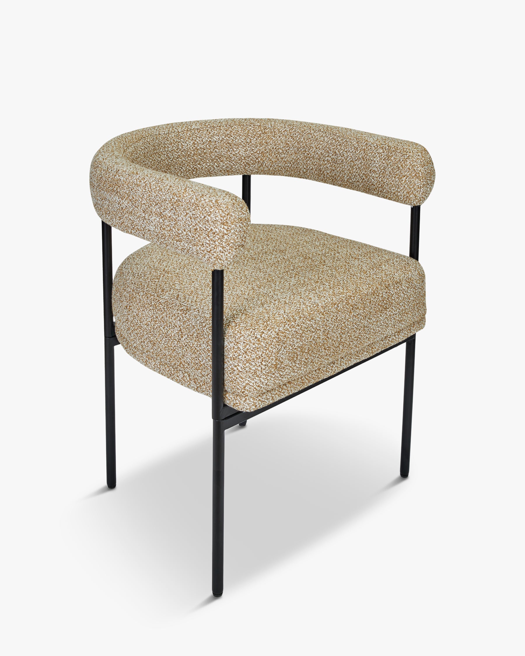 Chaise Arcade en tissu texturé - Jaune moucheté