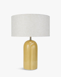 Lampe de table Leyanis en céramique - Jaune moutarde