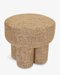 Pouf ou tabouret Corinthe - Tweed Marron