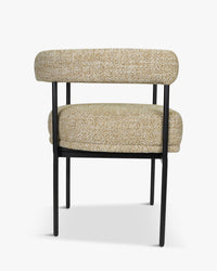 Chaise Arcade en tissu texturé - Jaune moucheté