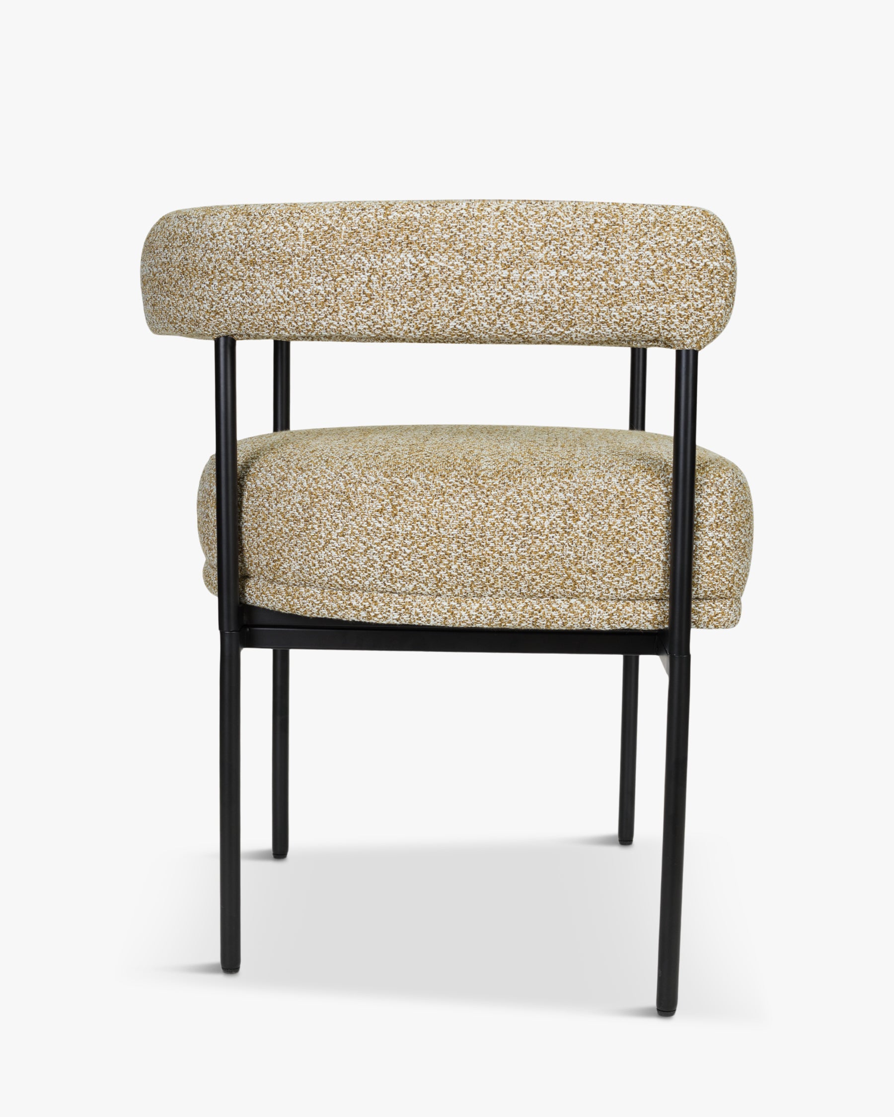 Chaise Arcade en tissu texturé - Jaune moucheté
