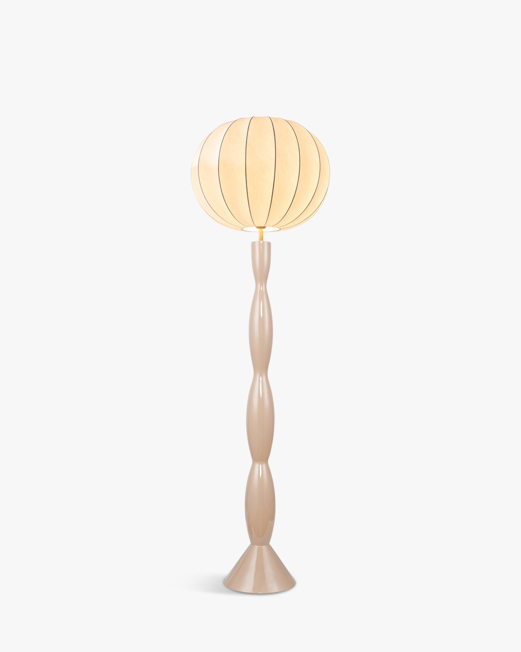 Lampadaire Honiri en fibre de verre - Blanc satiné
