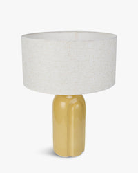Lampe de table Leyanis en céramique - Jaune moutarde